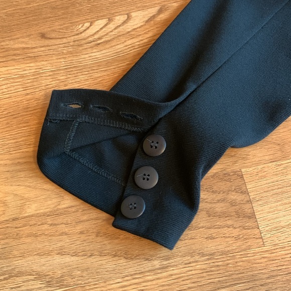 Vintage The Very Thing! Solid black long sleeve casual midi shift dress Size M/P - Picture 11 of 17